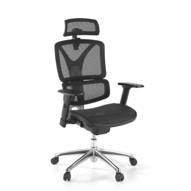 ergonomische bureaustoel zwart focus netstof mesh 3d verstelbare armleuningen lumbale steun 1