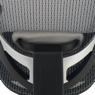 bureaustoel grijs flex netstof mesh beweegbare armleuningen lumbale steun hoofdsteun 5