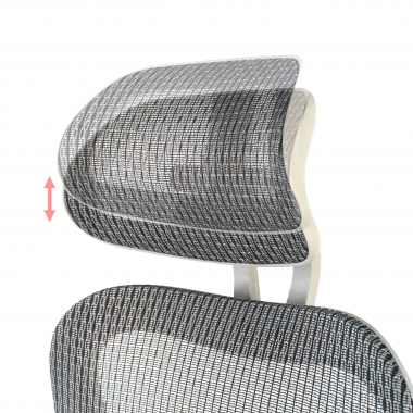 ergonomische bureaustoel wit grijs witte structuur netstof mesh 3d verstelbare armleuningen dubbele lumbale steun hoofdsteun 10
