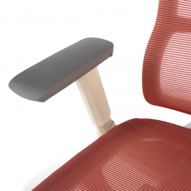 ergonomische bureaustoel wit rood witte structuur netstof mesh 3d verstelbare armleuningen dubbele lumbale steun hoofdsteun 6