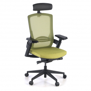 ergonomische bureaustoel groen wagner netstof mesh 3d verstelbare armleuningen lumbale steun 1