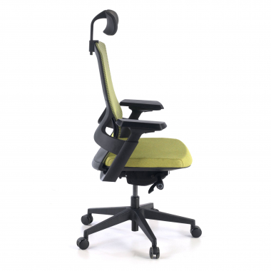 ergonomische bureaustoel groen wagner netstof mesh 3d verstelbare armleuningen lumbale steun 4