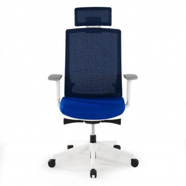 bureaustoel wit blauw boston netstof mesh 3d verstelbare armleuningen hoofdsteun 5