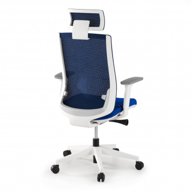 bureaustoel wit blauw boston netstof mesh 3d verstelbare armleuningen hoofdsteun 6