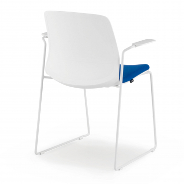 vergaderstoel wit blauw stoel met armleuningen stof vaste armleuningen 7