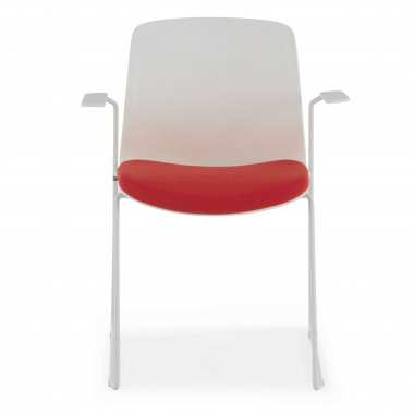 vergaderstoel wit rood stoel met armleuningen stof vaste armleuningen 4