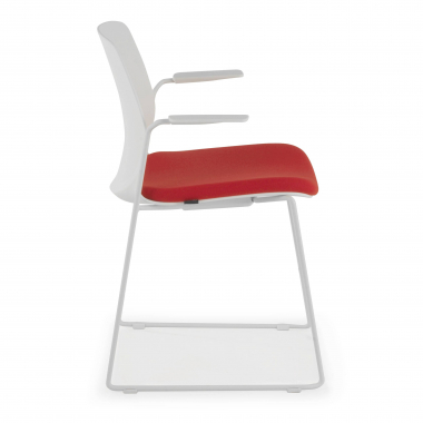 vergaderstoel wit rood stoel met armleuningen stof vaste armleuningen 3