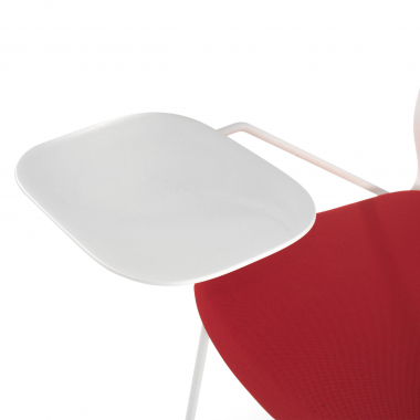 stoel met schrijfblad wit rood stoel met schrijfblad stof zonder armleuningen 5