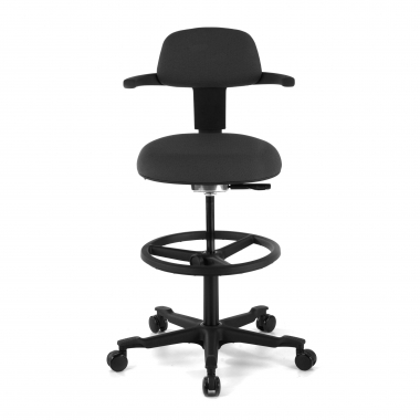 ergonomische kruk zwart erghos stof zonder armleuningen 3