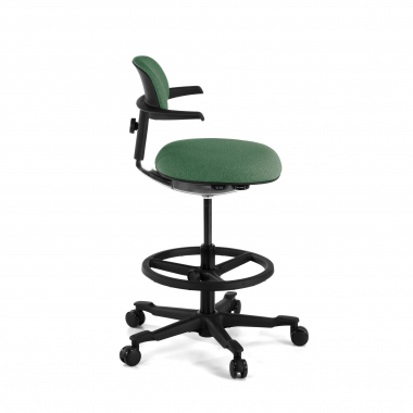 ergonomische kruk groen erghos stof zonder armleuningen 8