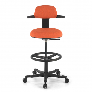 ergonomische kruk oranje erghos stof zonder armleuningen 3
