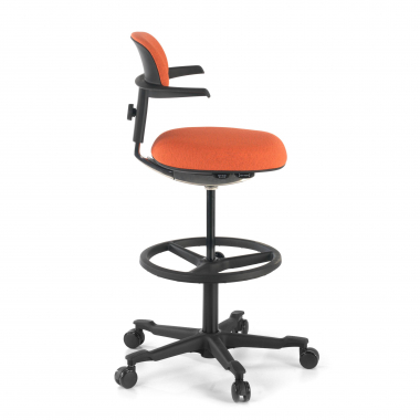 ergonomische kruk oranje erghos stof zonder armleuningen 4