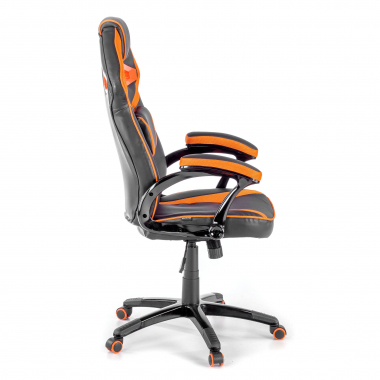 gamestoel oranje ecokunstleer kunstleder vaste armleuningen 7