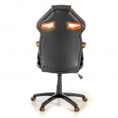 gamestoel oranje ecokunstleer kunstleder vaste armleuningen 8