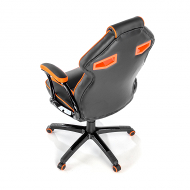gamestoel oranje ecokunstleer kunstleder vaste armleuningen 6