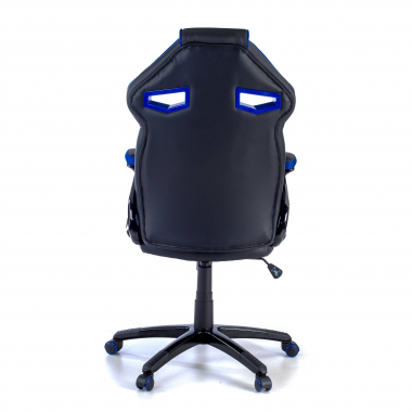 gamestoel blauw ecokunstleer kunstleder vaste armleuningen 8