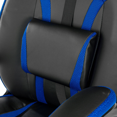 gamestoel blauw ecokunstleer kunstleder vaste armleuningen 5