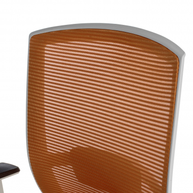 ergonomische bureaustoel wit oranje witte structuur netstof mesh 1d verstelbare armleuningen lumbale steun 7