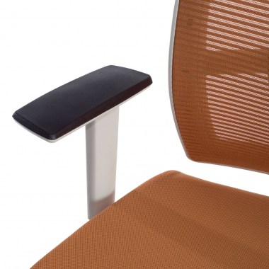 ergonomische bureaustoel wit oranje witte structuur netstof mesh 1d verstelbare armleuningen lumbale steun 5