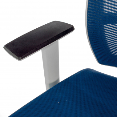 ergonomische bureaustoel wit blauw witte structuur hoofdsteun netstof mesh 1d verstelbare armleuningen lumbale steun hoofdsteun 7