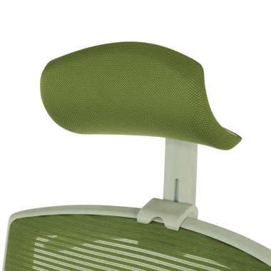 ergonomische bureaustoel wit groen witte structuur hoofdsteun netstof mesh 1d verstelbare armleuningen lumbale steun hoofdsteun 7