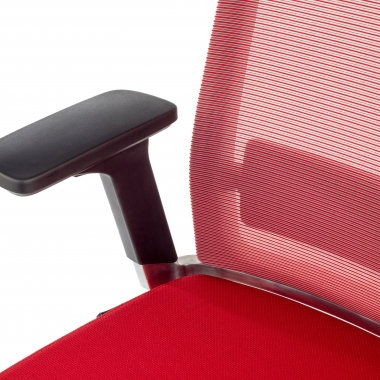 bureaustoel rood zonder hoofdsteun netstof mesh 3d verstelbare armleuningen lumbale steun 6