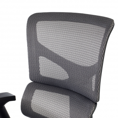 ergonomische bureaustoel grijs next2 zonder hoofdsteun netstof mesh 4d verstelbare armleuningen dubbele lumbale steun 6