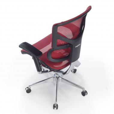 ergonomische bureaustoel rood next2 zonder hoofdsteun netstof mesh 4d verstelbare armleuningen dubbele lumbale steun 8
