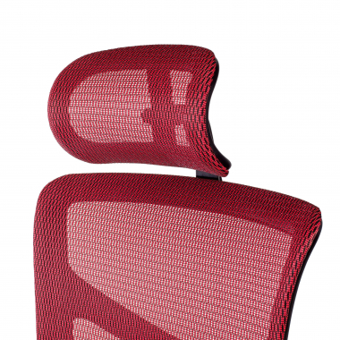 ergonomische bureaustoel rood next2 met hoofdkussen netstof mesh 4d verstelbare armleuningen lumbale steun hoofdsteun 7