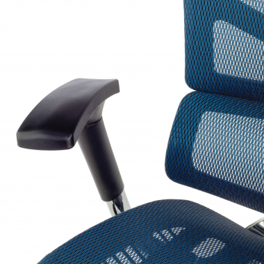 ergonomische bureaustoel blauw next2 met hoofdkussen netstof mesh 4d verstelbare armleuningen lumbale steun hoofdsteun 5