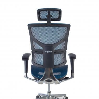 ergonomische bureaustoel blauw next2 met hoofdkussen netstof mesh 4d verstelbare armleuningen lumbale steun hoofdsteun 6
