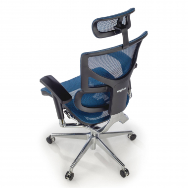 ergonomische bureaustoel blauw next2 met hoofdkussen netstof mesh 4d verstelbare armleuningen lumbale steun hoofdsteun 9