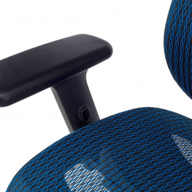 ergonomische bureaustoel blauw locktech netstof mesh 1d verstelbare armleuningen lumbale steun hoofdsteun 6