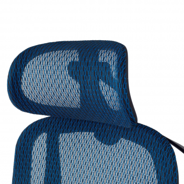 ergonomische bureaustoel blauw locktech netstof mesh 1d verstelbare armleuningen lumbale steun hoofdsteun 7
