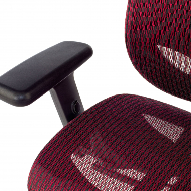 ergonomische bureaustoel rood locktech netstof mesh 1d verstelbare armleuningen lumbale steun hoofdsteun 6