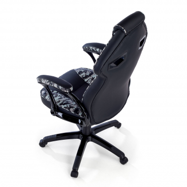 gamestoel grijs camouflage kunstleder vaste armleuningen 9