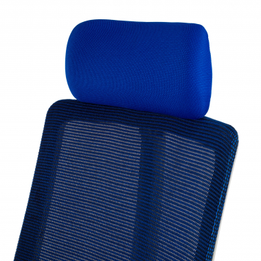 goedkope bureaustoel wit blauw witte structuur netstof mesh 4d verstelbare armleuningen lumbale steun hoofdsteun 12