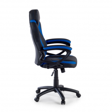 gamestoel blauw drift kunstleder vaste armleuningen 4