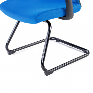 vergaderstoel blauw vertrouwensstoel netstof mesh vaste armleuningen 9
