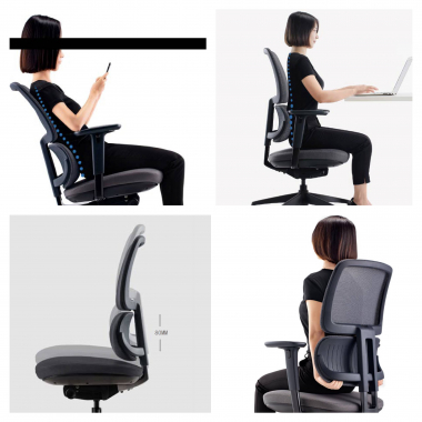 ergonomische bureaustoel zwart bjorg netstof mesh 3d verstelbare armleuningen lumbale steun hoofdsteun 9