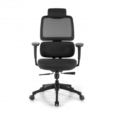 ergonomische bureaustoel zwart bjorg netstof mesh 3d verstelbare armleuningen lumbale steun hoofdsteun 3