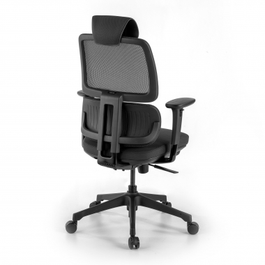 ergonomische bureaustoel zwart bjorg netstof mesh 3d verstelbare armleuningen lumbale steun hoofdsteun 6