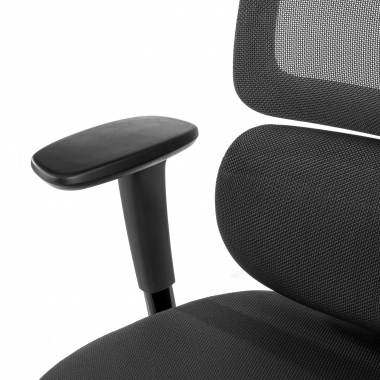 ergonomische bureaustoel zwart bjorg netstof mesh 3d verstelbare armleuningen lumbale steun hoofdsteun 5