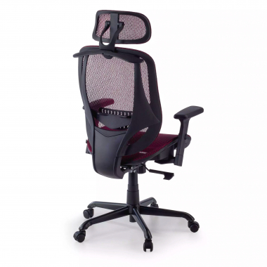 ergonomische bureaustoel rood locktech netstof mesh 1d verstelbare armleuningen lumbale steun hoofdsteun 8