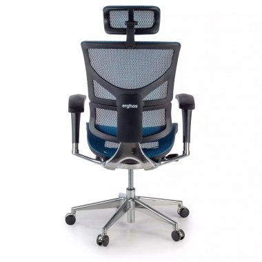 ergonomische bureaustoel blauw next2 met hoofdkussen netstof mesh 4d verstelbare armleuningen lumbale steun hoofdsteun 7