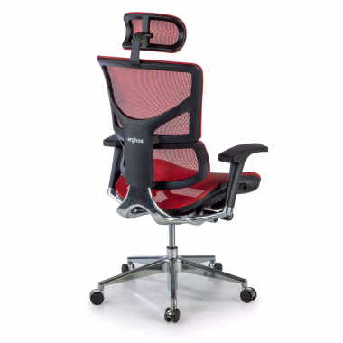ergonomische bureaustoel rood next2 met hoofdkussen netstof mesh 4d verstelbare armleuningen lumbale steun hoofdsteun 5
