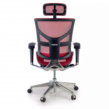 ergonomische bureaustoel rood next2 met hoofdkussen netstof mesh 4d verstelbare armleuningen lumbale steun hoofdsteun 8