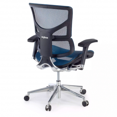 ergonomische bureaustoel blauw next2 zonder hoofdsteun netstof mesh 4d verstelbare armleuningen dubbele lumbale steun 5