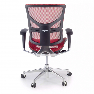 ergonomische bureaustoel rood next2 zonder hoofdsteun netstof mesh 4d verstelbare armleuningen dubbele lumbale steun 6