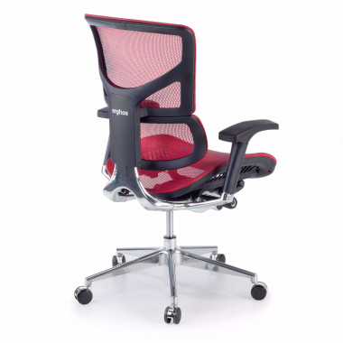 ergonomische bureaustoel rood next2 zonder hoofdsteun netstof mesh 4d verstelbare armleuningen dubbele lumbale steun 7